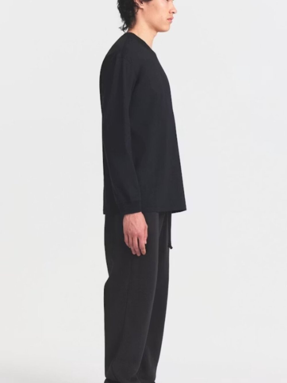 NEW SKIMS Heavy Cotton Jersey Oversized Long Sleeve Shirt Onyx Black Medium NWT - Picture 4 of 5